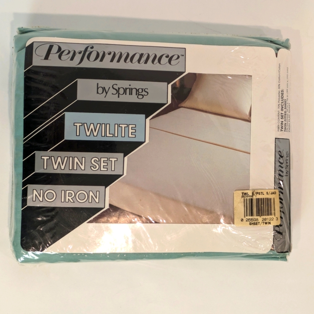 Vintage Springs twin sheet set soft teal NWT